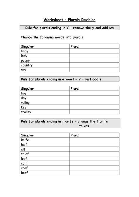 NOUNS SINGULAR PLURAL ESL Worksheet By Jhansi Irregular Plural