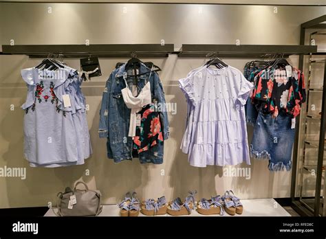 SEOUL, SOUTH KOREA - CIRCA MAY, 2017: clothing on display at a Zara ...