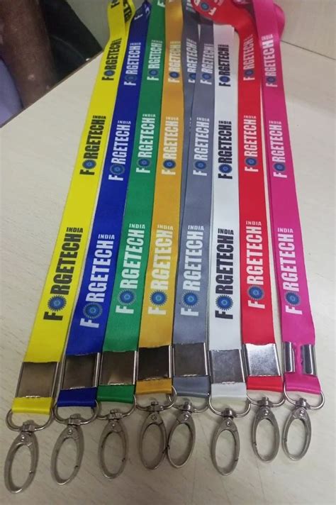 Sating Printed Multicolor Lanyards Mm With Fish Hook Fitting Inch