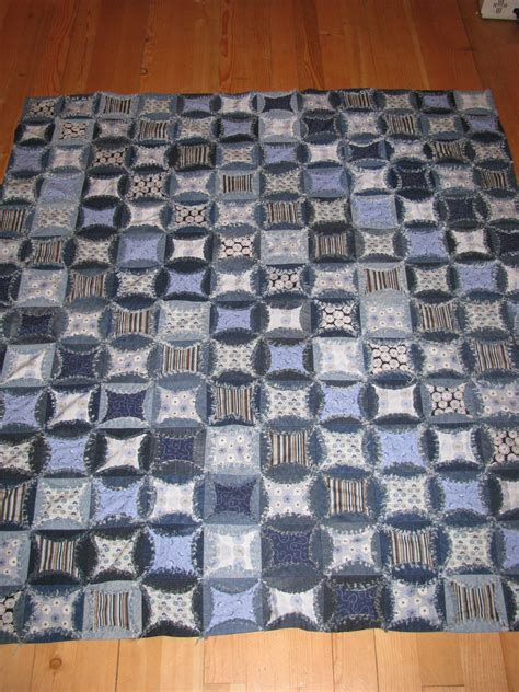 Denim Cathedral Windows Mock Cathedral Windows Rag Quilt Flickr