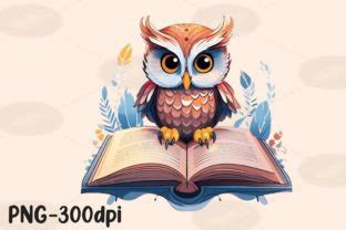 Cute Owl Reading Open Book Sublimation Graphic By PrintExpert