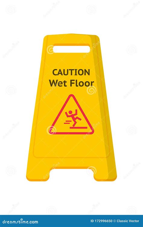 Wet Floor Caution Landing Page Template Characters Slipping And