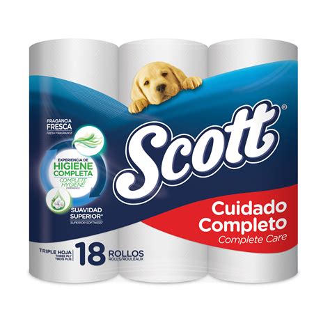 Comprar Papel Higiénico Scott Cuidado Completo Triple Hoja 18 Rollos