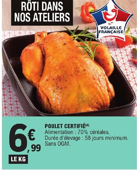 Promo POULET CERTIFIÉ chez E Leclerc