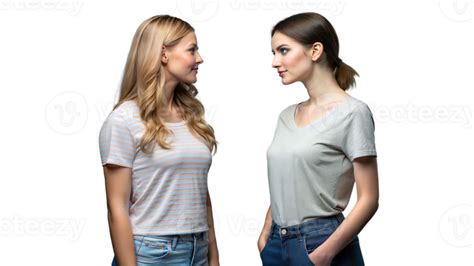 Two Young Women Facing Each Other 47650547 Png