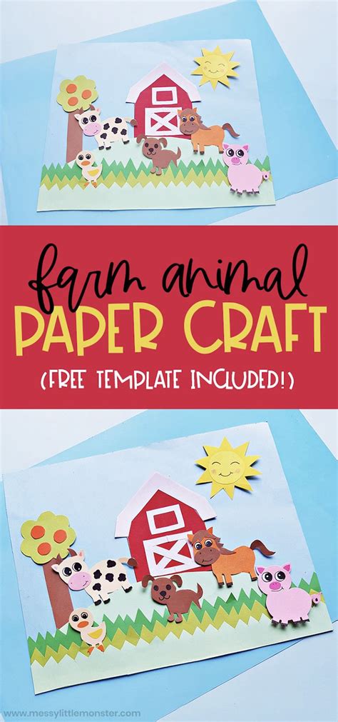 Farm Animal Craft With Template Farm Animal Crafts Farm Craft