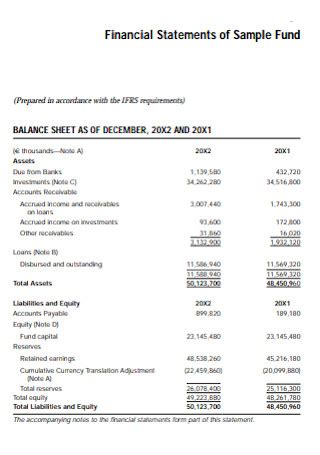 Sample Financial Statement Templates In Pdf Ms Word