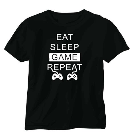 Eat Sleep Game Repeat Tee Shirt Gaming Xbox Ps Etsy