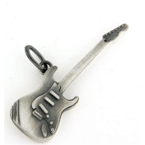 Pendentif Argent Guitare L Ctrique D Or Et D Argent