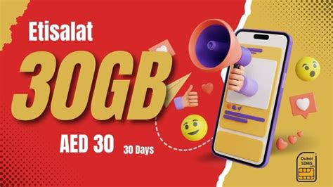 Etisalat 1gb Per Day For 30 Days Best Weekdays Data Pack Dubai Sims