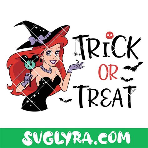 Trick Or Treat Svg Princess Mermaid Svg Disney Halloween Svg Ariel