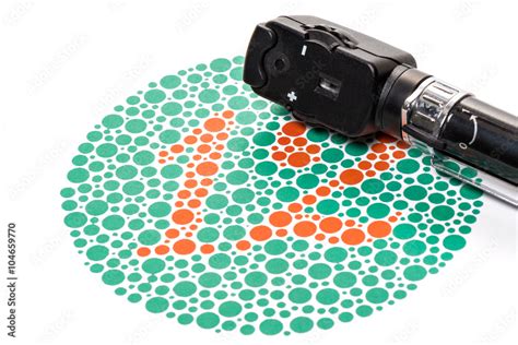 Color vision test chart, and Ophthalmoscope Stock Photo | Adobe Stock