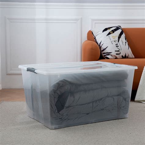 128L Extra Large Clear Plastic Storage containers with Lids wholesale