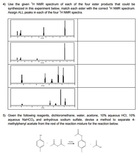 Use The Given 1h Nmr Spectrum Of Each Of The Four