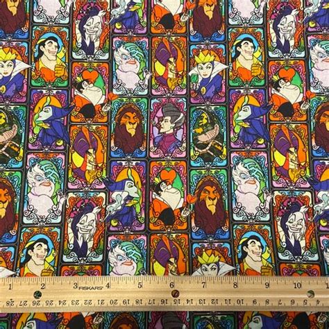 Disney Fabric Disney Villains Fabric Fat Quarter Fabric Fat Etsy