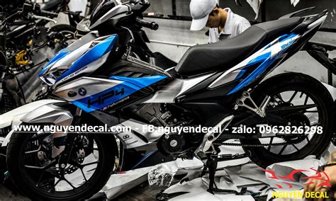 Tem trùm xe winner x xanh đen bạc hp4 Nguyễn Decal Chuyên Dán Keo