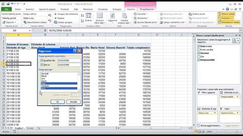 Raggruppare Le Date In Una Tabella Pivot Excel Youtube