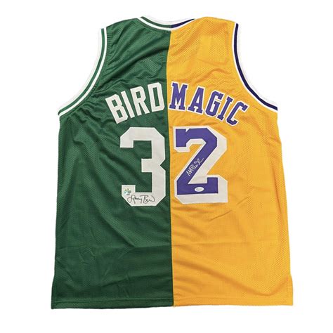 Larry Bird Magic Johnson Signed Jersey JSA Bird Pristine Auction