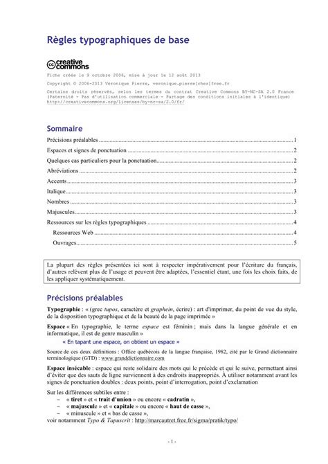 PDF Règles typographiques de base 2 Espaces et signes de