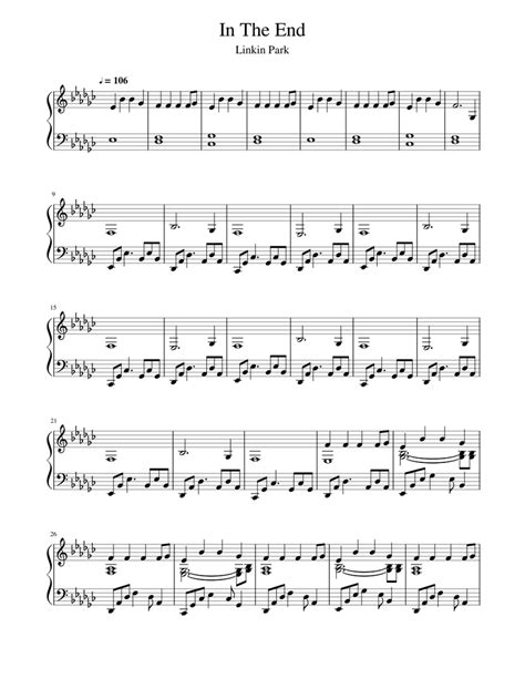 In The End Linkin Park Sheet Music For Piano Download Free In Pdf Or Midi