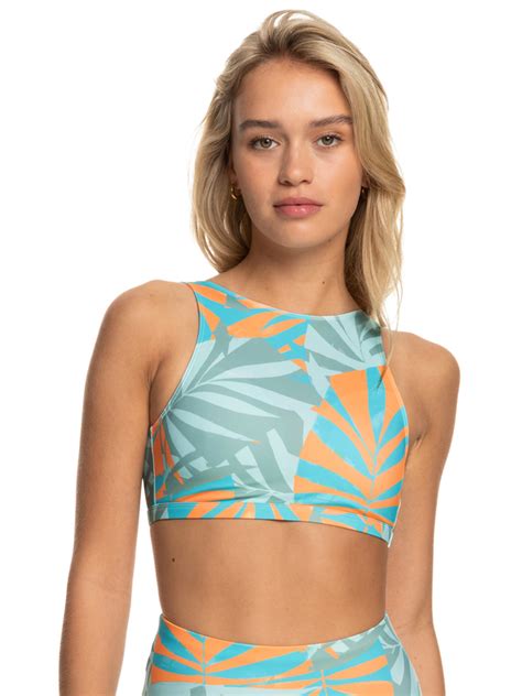 Roxy Pro The Pop Up Crop Bikini Top For Women Roxy