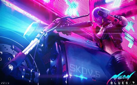 Futuristik Cyberpunk Karya Seni Kendaraan Wallpaper HD