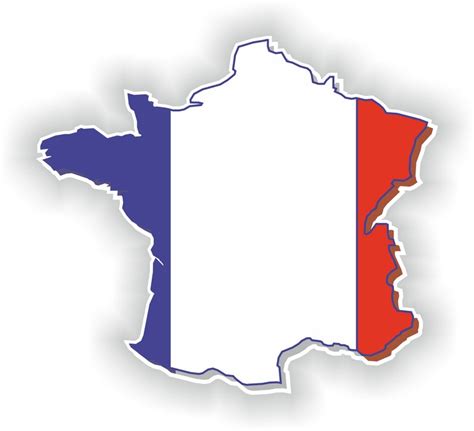 France Map Flag Silhouette Sticker For Laptop Book Fridge Guitar