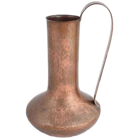 Vintage Copper Vase Pitcher With Handle By Eugen Zint 1950s At 1stdibs