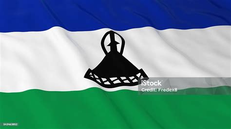 Basotho Flag Hd Background Flag Of Lesotho 3d Illustration Stock Photo