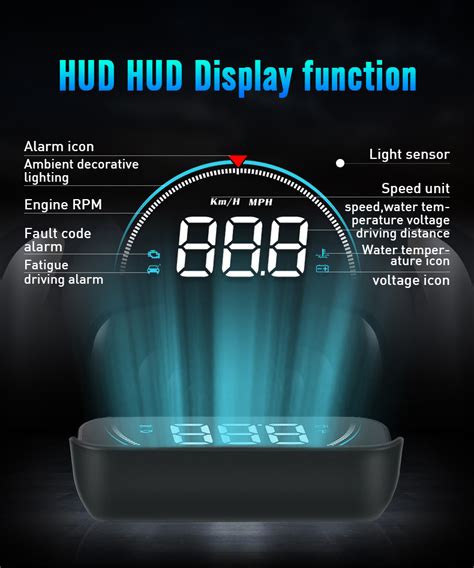 M8 Hot Selling OBD2 HUD With Glare Shield 3 5 Inch Multi Color Car Head