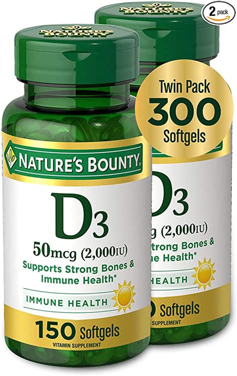 Vitamina D3 de Nature s Bounty suplemento vitamínico apoya el sistema