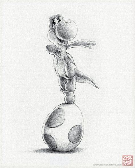 Yoshi 8 x 10 print super mario drawing art | Etsy | Pokemon drawings ...