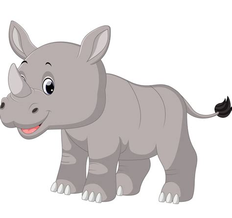 Premium Vector | Cute baby rhino