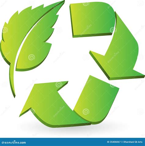 Eco recicla el logotipo ilustración del vector Ilustración de verdoso