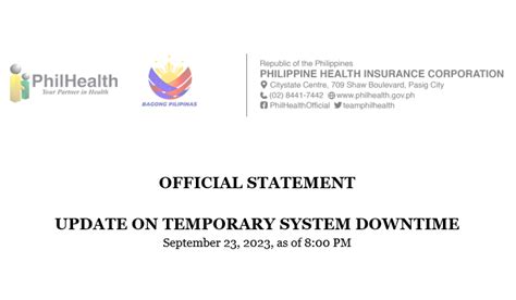 PhilHealth's Update on Temporary System Downtime - Manila Standard