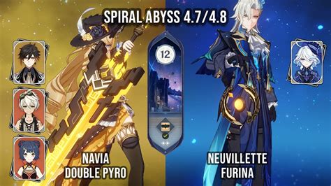 NEW Spiral Abyss 4 8 C0 Navia Double Pyro C1 Neuvillette Furina Duo