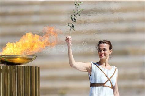 Olympic Flame Handover Ceremony Athens Greece Dreamstime