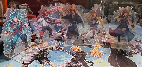 Anime Characters Acrylic Standee Pixel Art Double Sided Cracked