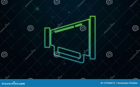 Ligne De Néon Incandescente Icône Mégaphone Isolée Sur Le Fond Noir