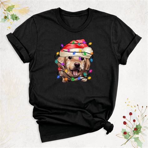 Golden Retriever Christmas Tree Lights Shirt, Christmas Dog Shirt, Dog ...