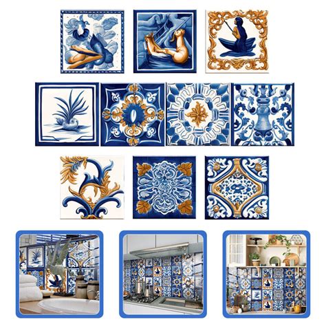 Pcs Moroccan Wall Stickers Pvc Tile Morocco Style Decal Decorative