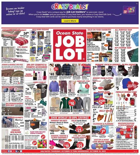 Ocean State Job Lot CT MA ME NH NJ NY RI VT Weekly Ad Flyer