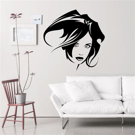 Wall Decal Fashion Beauty Salon Feminine Look Hairstyles Design Vinyl