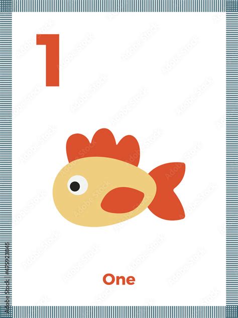 Number flashcard one for preschool learning. English math for kids ...