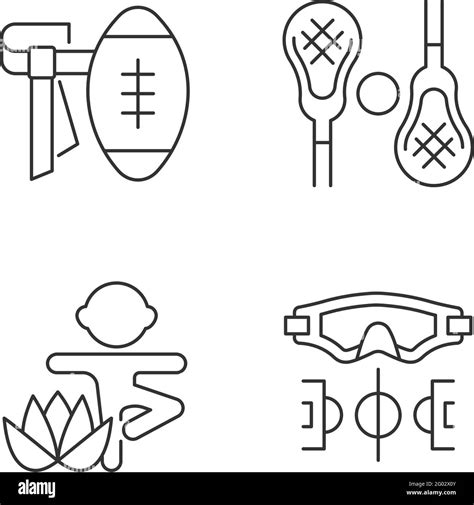 Summer Camp Activities Linear Icons Set Stock Vector Image And Art Alamy