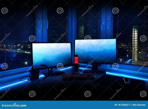 Room With Neon Lights Game Zone Interior For Computer Games Game