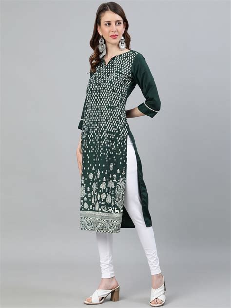 Green Ethnic Motifs Straight Silk Blend Kurta Jaipurkurtius