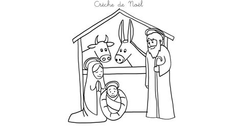 Coloriage à imprimer crèche de Noël