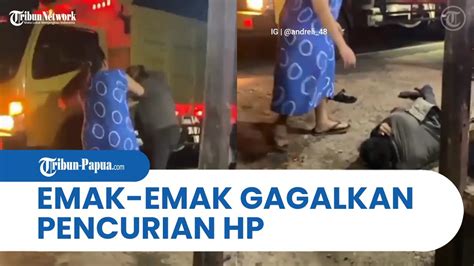 Viral Video Emak Emak Gagalkan Pencurian Handphone Banting Dan