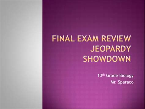 PPT Final Exam Review Jeopardy Showdown PowerPoint Presentation Free